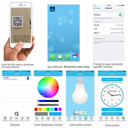 Bluetooth LED Bulb with Wireless Speaker by HitMyNeed
