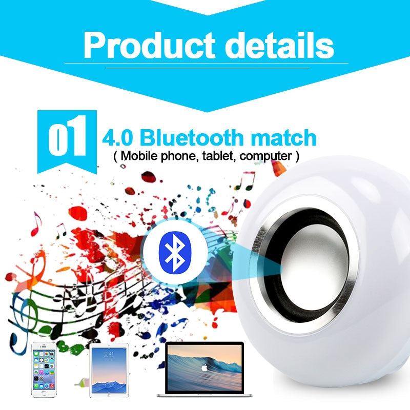 Bluetooth LED Light Bulb Speaker with Remote by HitMyNeed