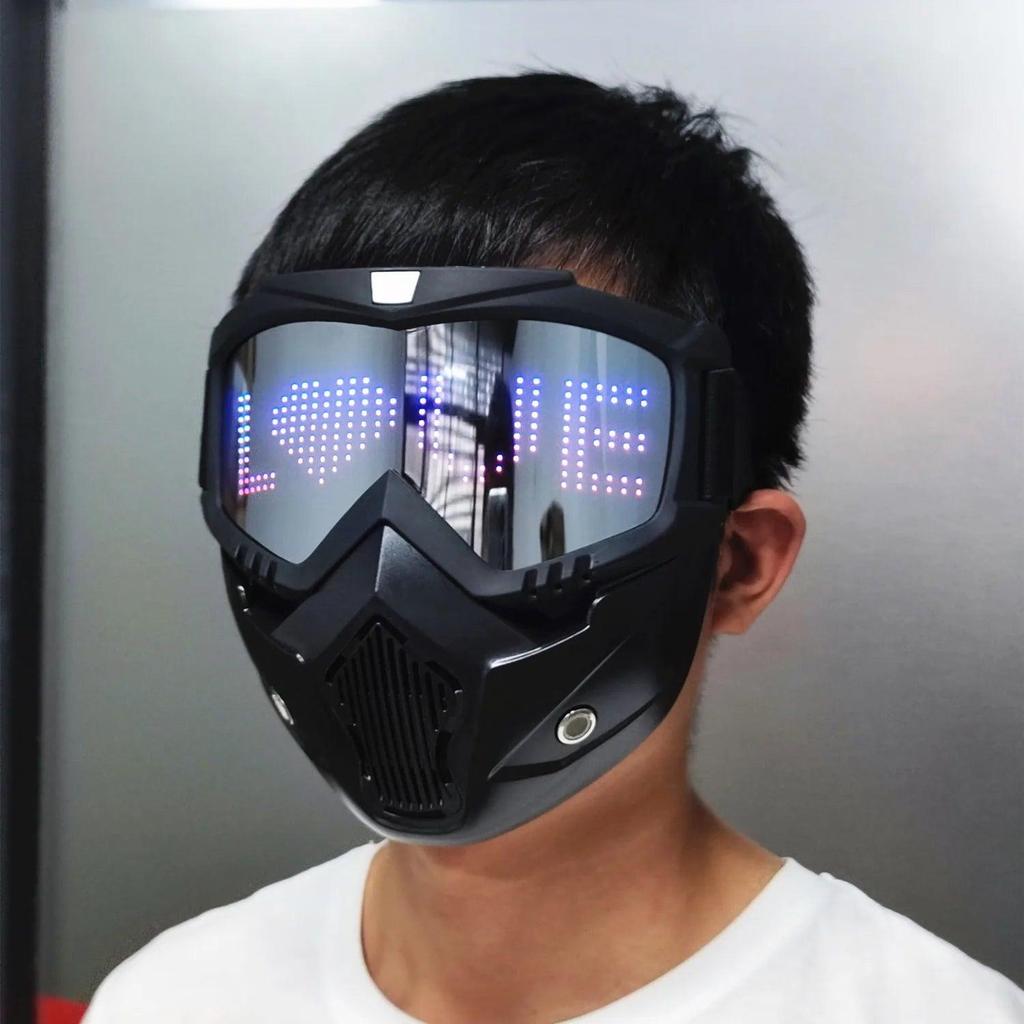 Bluetooth LED Matrix Mask with App Control RGB black by HitMyNeed