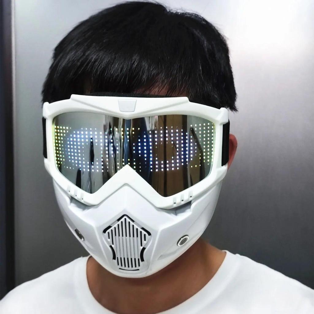 Bluetooth LED Matrix Mask with App Control RGB white by HitMyNeed
