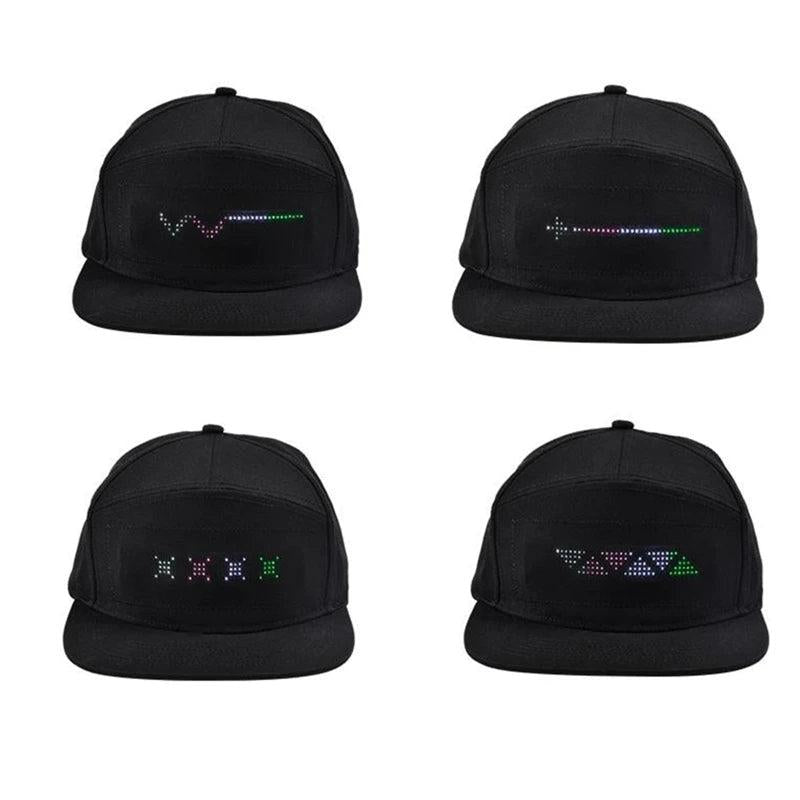 Bluetooth LED Message Baseball Cap, USB Rechargeable red-hat-red-led by HitMyNeed