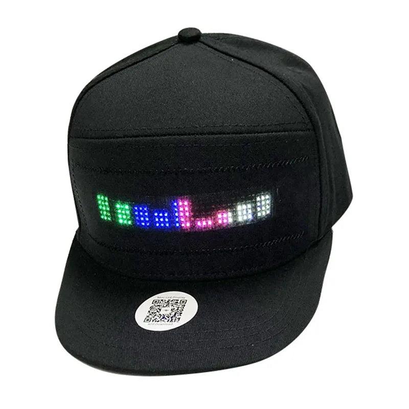 Bluetooth LED Message Baseball Cap, USB Rechargeable white-hat-white-led by HitMyNeed