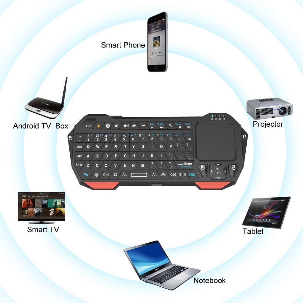Bluetooth Mini Keyboard with Touchpad and Backlight by HitMyNeed
