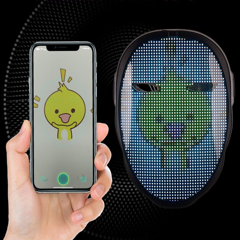 Bluetooth Programmable LED Halloween Costume Mask by HitMyNeed