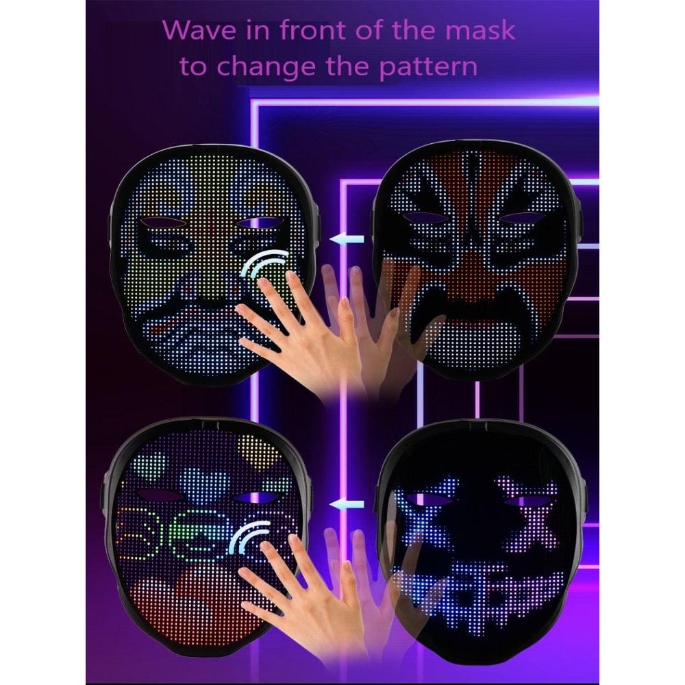 Bluetooth Programmable LED Halloween Costume Mask by HitMyNeed