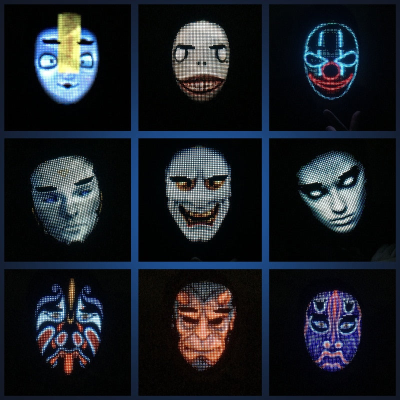Bluetooth Programmable LED Halloween Costume Mask by HitMyNeed