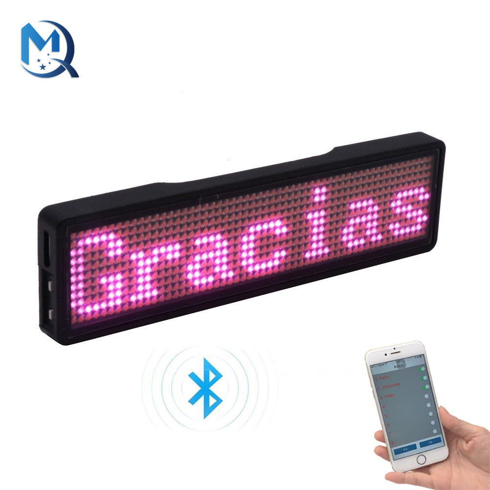 Bluetooth Programmable LED Name Badge Display pink by HitMyNeed