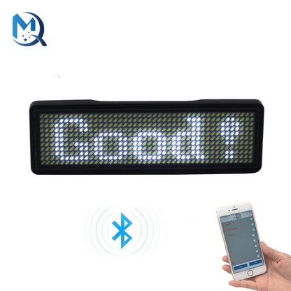 Bluetooth Programmable LED Name Badge Display white by HitMyNeed