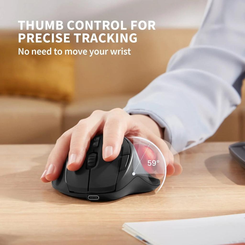 Bluetooth Rechargeable Trackball Mouse for Mac & PC by HitMyNeed