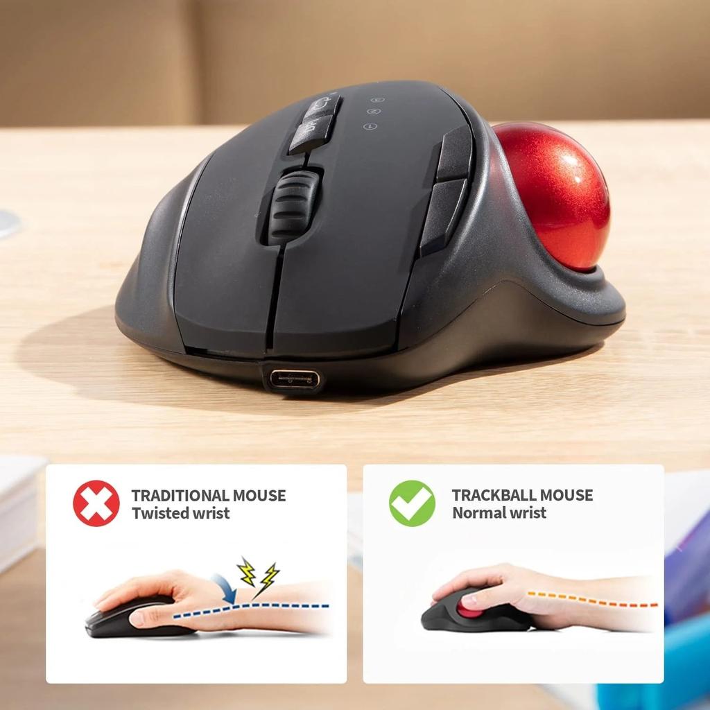 Bluetooth Rechargeable Trackball Mouse for Mac & PC by HitMyNeed