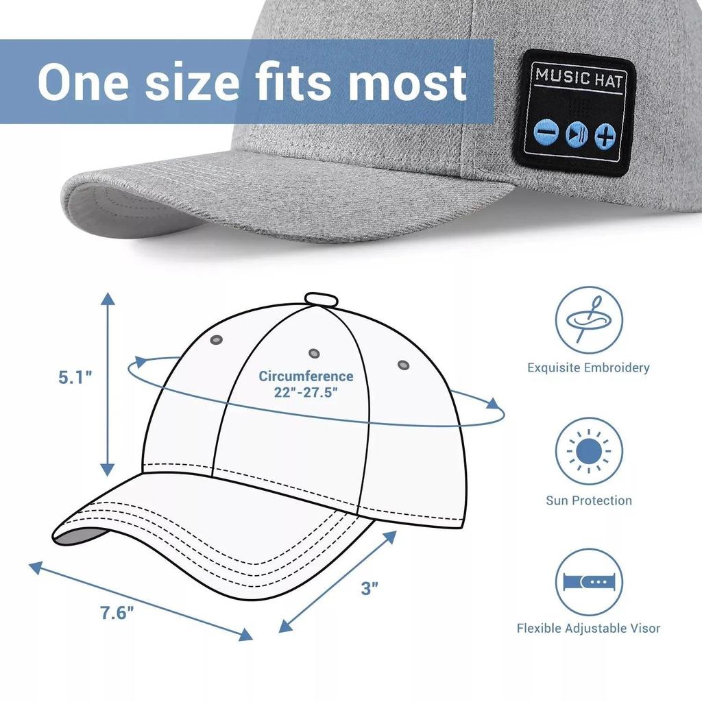 Bluetooth Speaker Baseball Cap with Mic by HitMyNeed