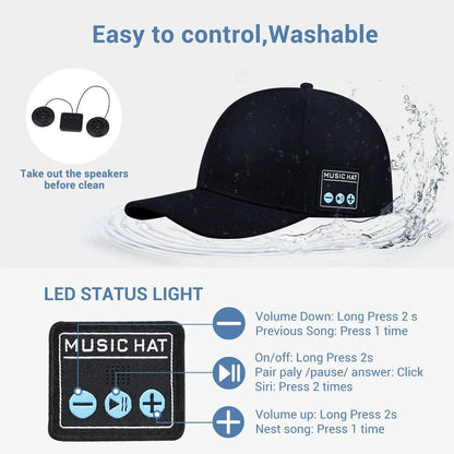 Bluetooth Speaker Baseball Cap with Mic by HitMyNeed