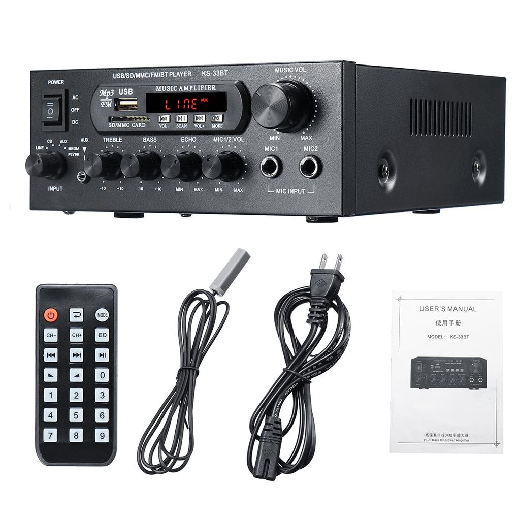 Bluetooth Stereo Amplifier with USB, SD & Mic Inputs by HitMyNeed
