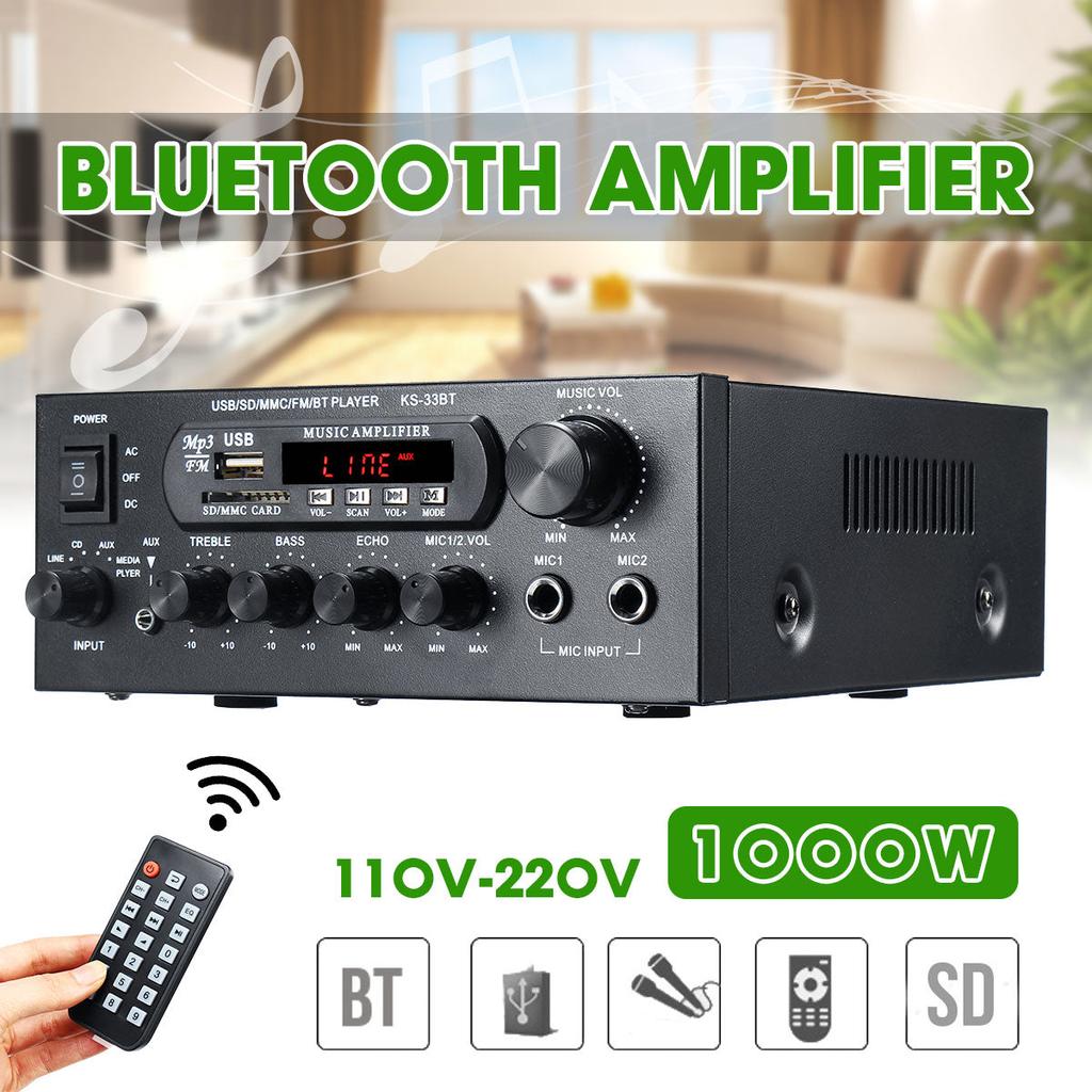 Bluetooth Stereo Amplifier with USB, SD & Mic Inputs by HitMyNeed