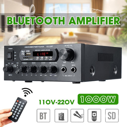 Bluetooth Stereo Amplifier with USB, SD & Mic Inputs by HitMyNeed