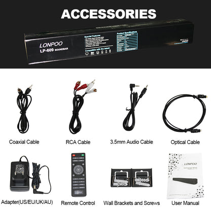 Bluetooth TV Sound Bar with Multiple Connections by HitMyNeed
