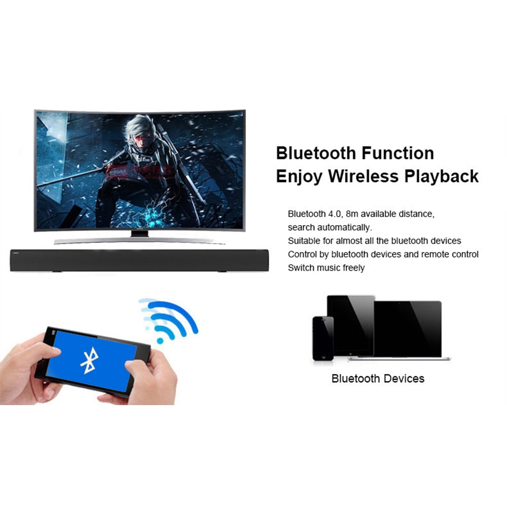 Bluetooth TV Soundbar Wireless Speaker 55cm by HitMyNeed
