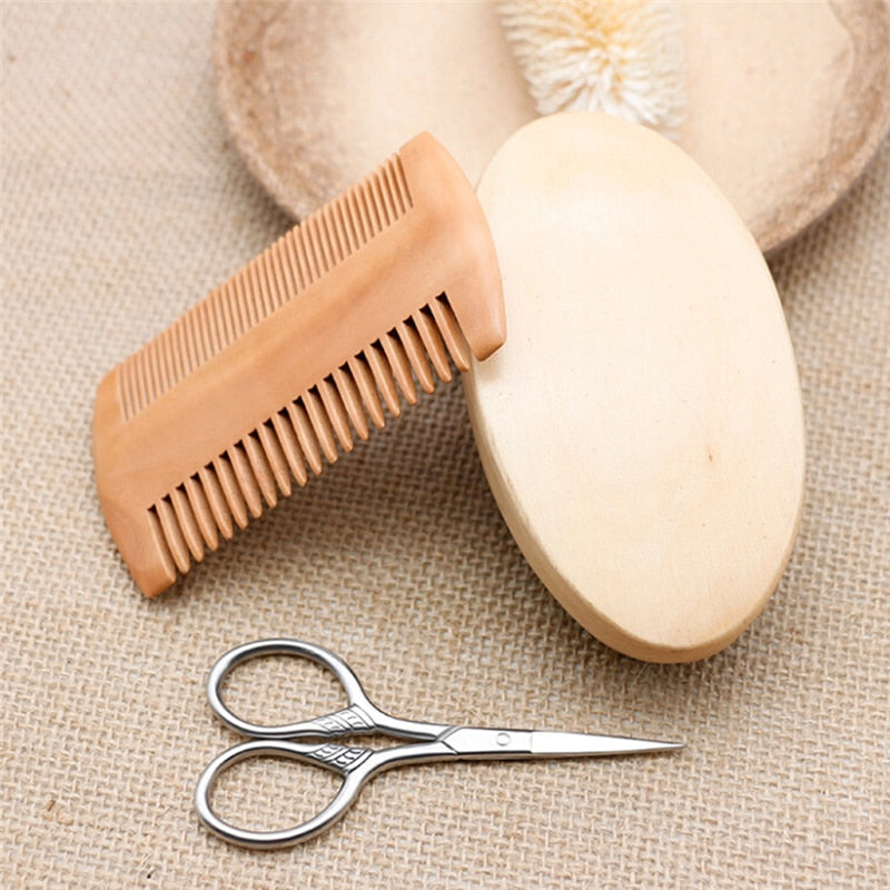 Boar Bristle Brush 3-Piece Grooming Set for Men by HitMyNeed