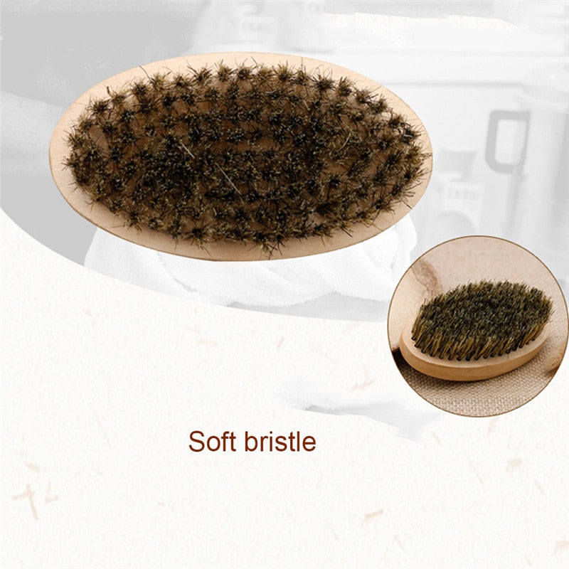 Boar Bristle Brush 3-Piece Grooming Set for Men by HitMyNeed