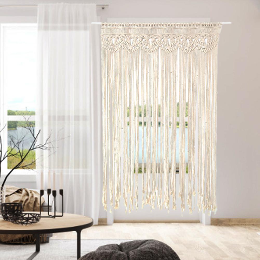 Bohemian Cotton Macrame Door Curtain 130 x 180cm by HitMyNeed