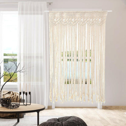 Bohemian Cotton Macrame Door Curtain 130 x 180cm by HitMyNeed