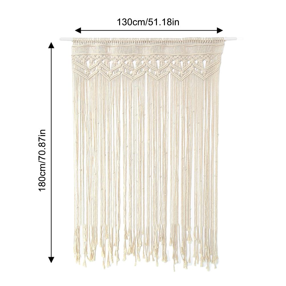 Bohemian Cotton Macrame Door Curtain 130 x 180cm by HitMyNeed