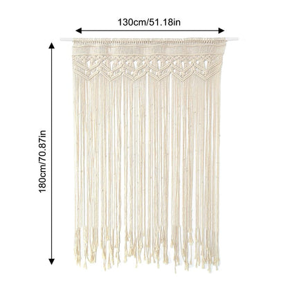 Bohemian Cotton Macrame Door Curtain 130 x 180cm by HitMyNeed