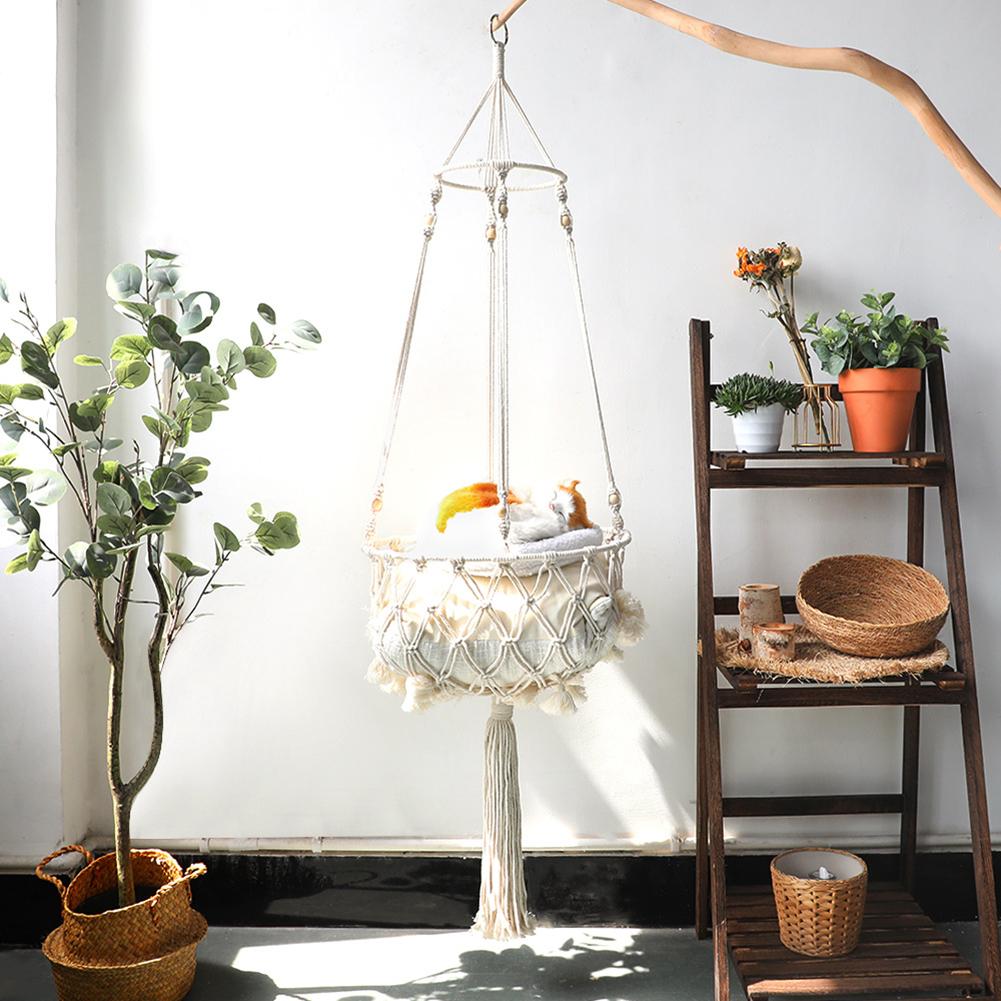 Bohemian Macrame Hanging Cat Hammock Bed by HitMyNeed