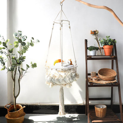 Bohemian Macrame Hanging Cat Hammock Bed by HitMyNeed