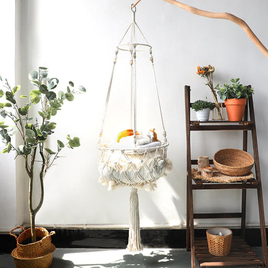 Bohemian Macrame Hanging Cat Hammock Bed by HitMyNeed