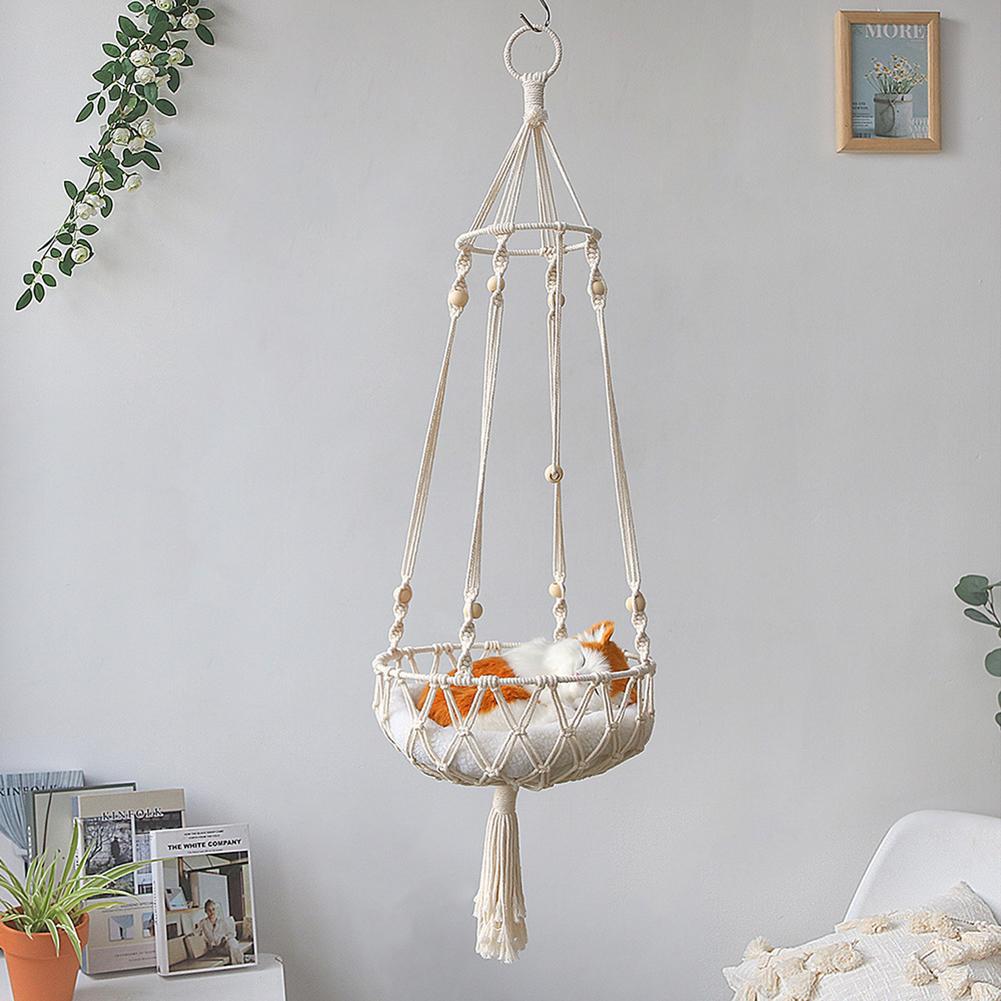 Bohemian Macrame Hanging Cat Hammock Bed by HitMyNeed
