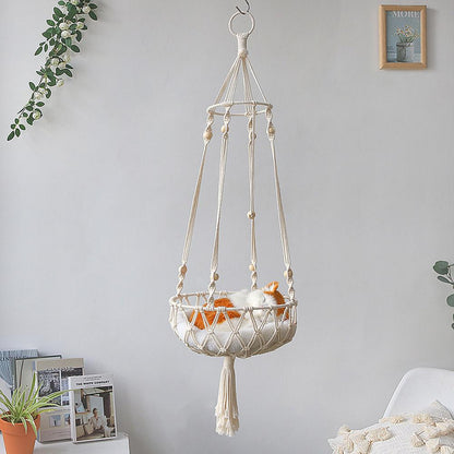 Bohemian Macrame Hanging Cat Hammock Bed by HitMyNeed