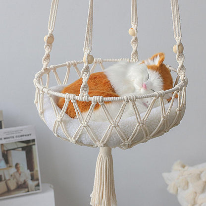Bohemian Macrame Hanging Cat Hammock Bed by HitMyNeed