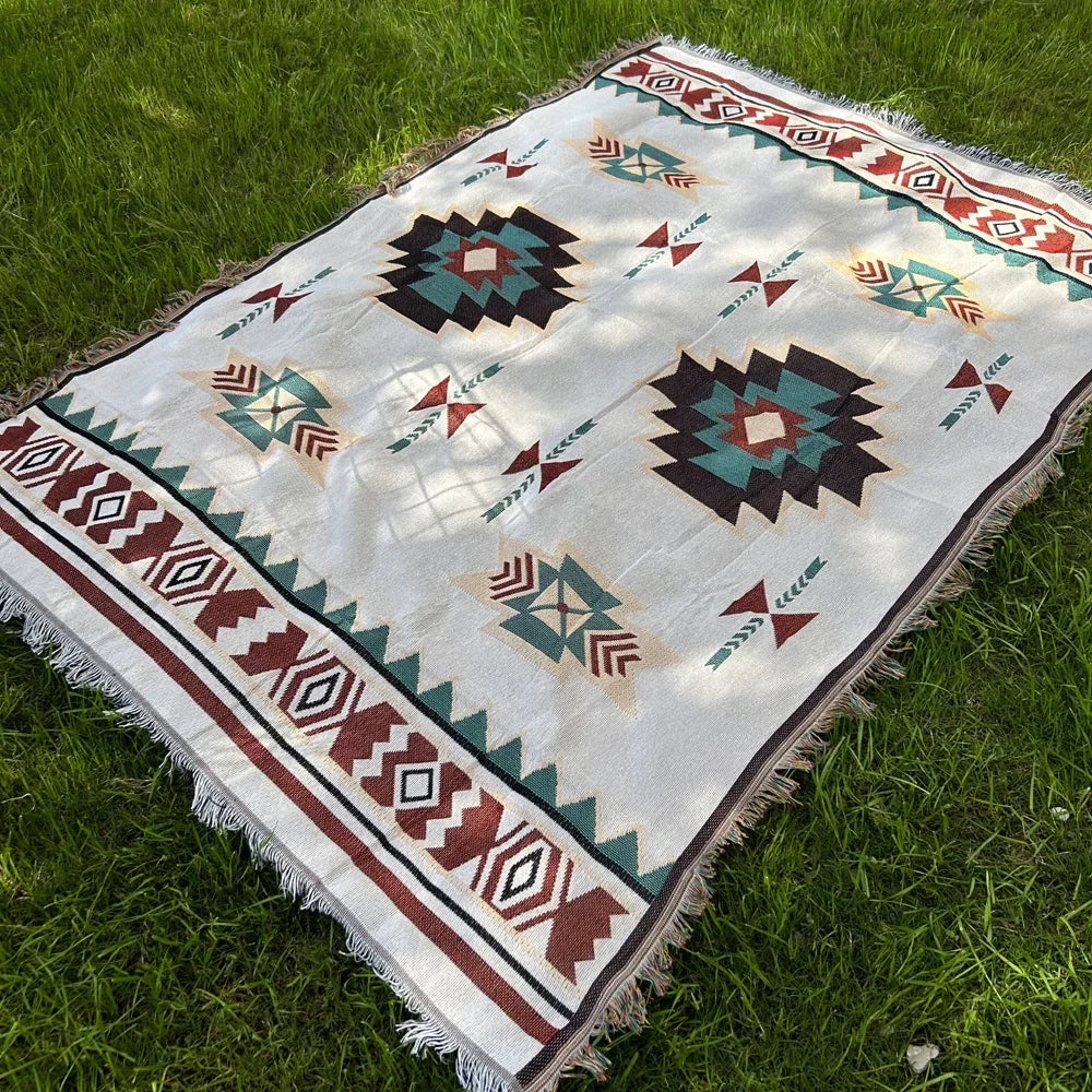 Bohemian Outdoor Picnic Carpet Mat b 90x90cm by HitMyNeed