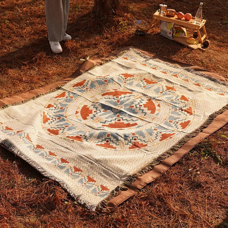 Bohemian Outdoor Picnic Carpet Mat d 90x150cm by HitMyNeed