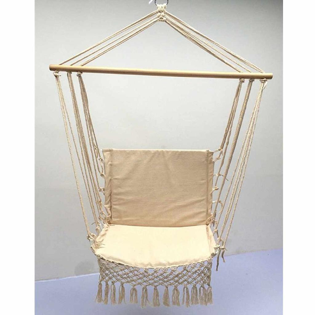 Bohemian Rope Hammock Chair with Wooden Bar by HitMyNeed