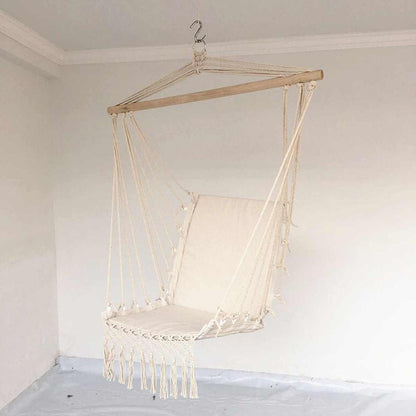 Bohemian Rope Hammock Chair with Wooden Bar by HitMyNeed