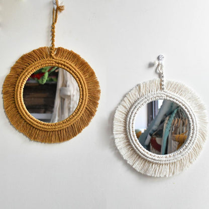 Bohemian Round Macrame Wall Mirror by HitMyNeed