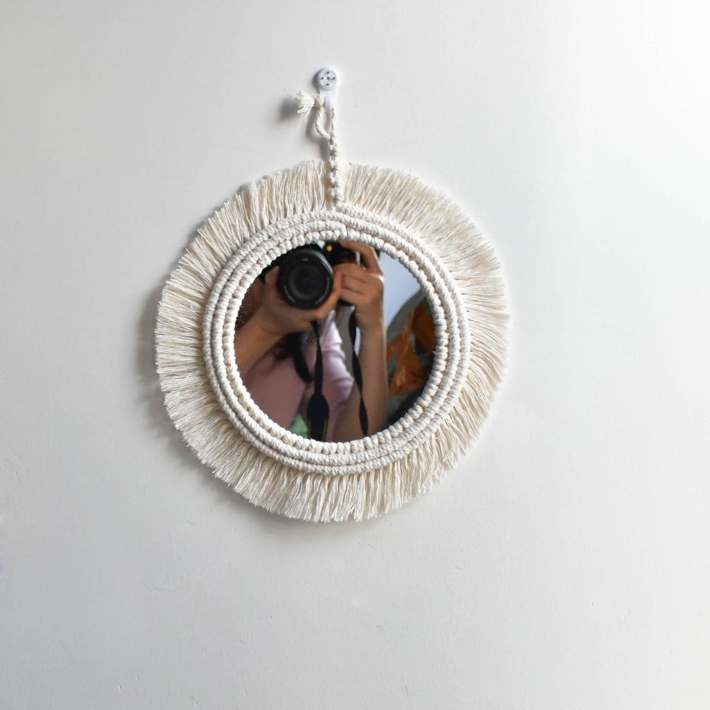 Bohemian Round Macrame Wall Mirror by HitMyNeed