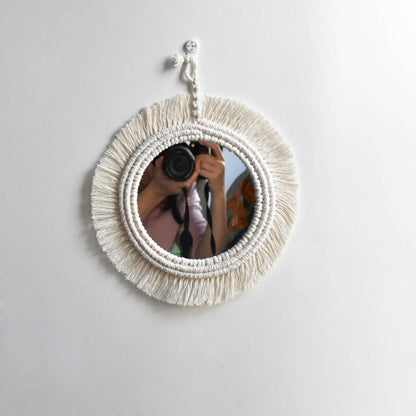 Bohemian Round Macrame Wall Mirror by HitMyNeed