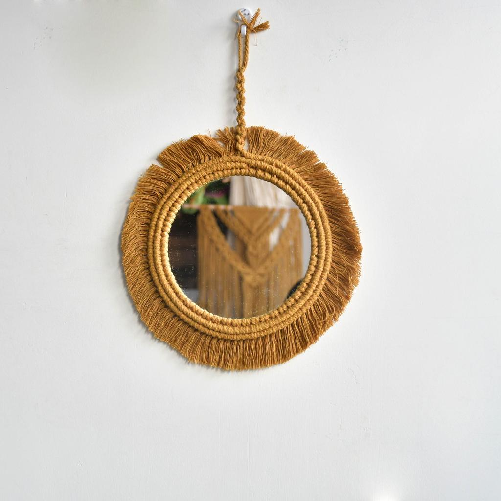 Bohemian Round Macrame Wall Mirror by HitMyNeed