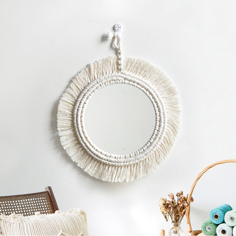 Bohemian Round Macrame Wall Mirror by HitMyNeed