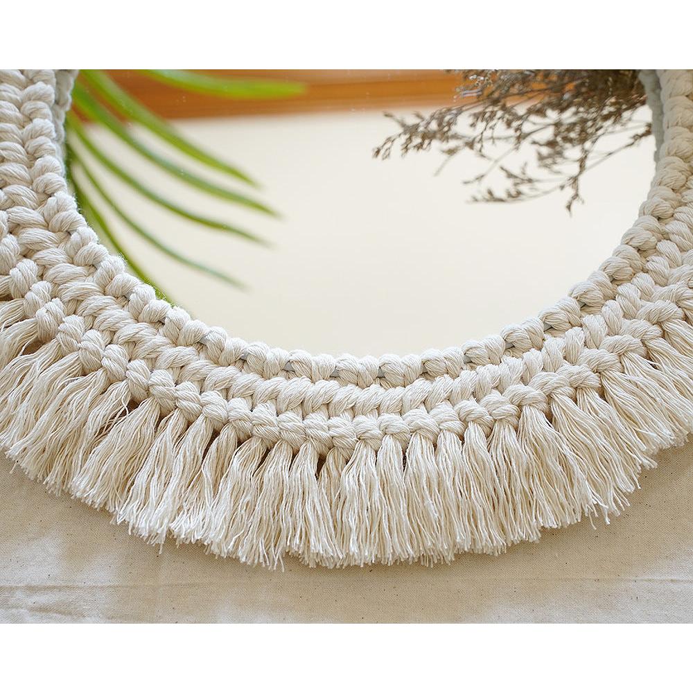 Bohemian Round Macrame Wall Mirror by HitMyNeed
