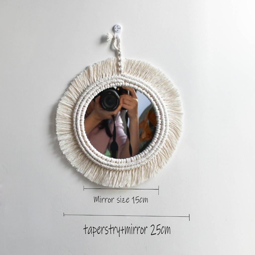 Bohemian Round Macrame Wall Mirror mhky1001 25cmx25cm by HitMyNeed