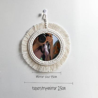Bohemian Round Macrame Wall Mirror mhky1001 25cmx25cm by HitMyNeed