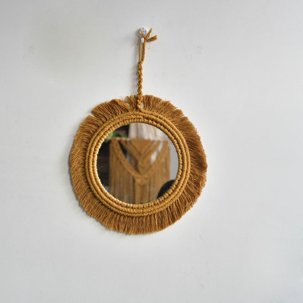 Bohemian Round Macrame Wall Mirror mhky1002 25cmx25cm by HitMyNeed