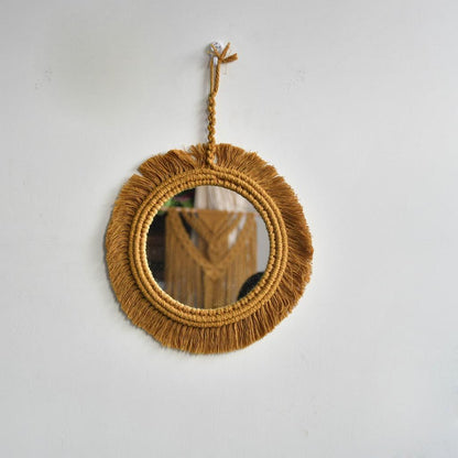 Bohemian Round Macrame Wall Mirror mhky1002 25cmx25cm by HitMyNeed