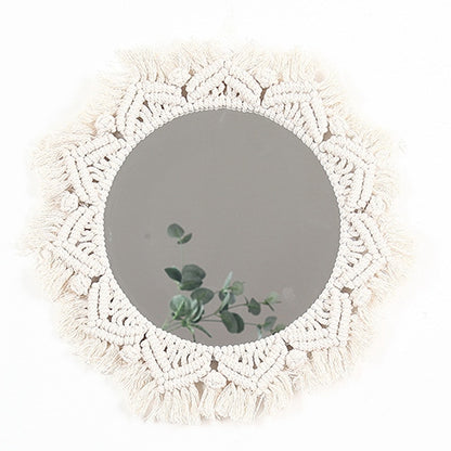 Bohemian Style Macrame Wall Mirror 40 x 40 cm by HitMyNeed