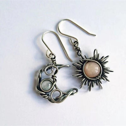 Bohemian Sun and Moon Mismatched Earrings by HitMyNeed