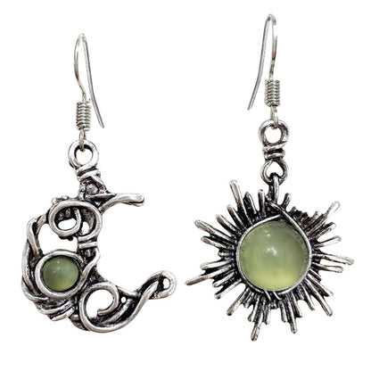 Bohemian Sun and Moon Mismatched Earrings by HitMyNeed